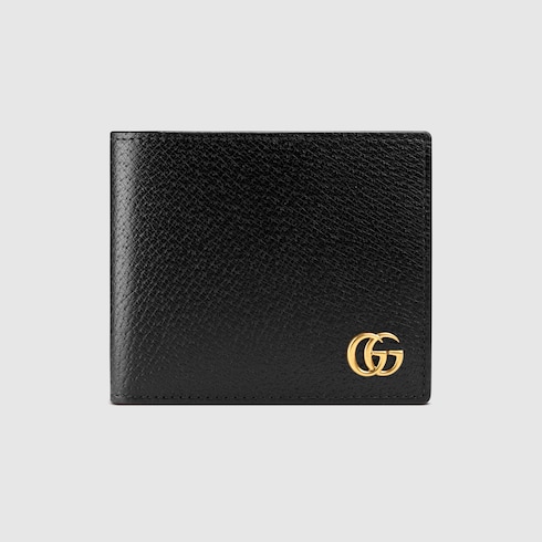 GG embossed coin wallet in Black Leather