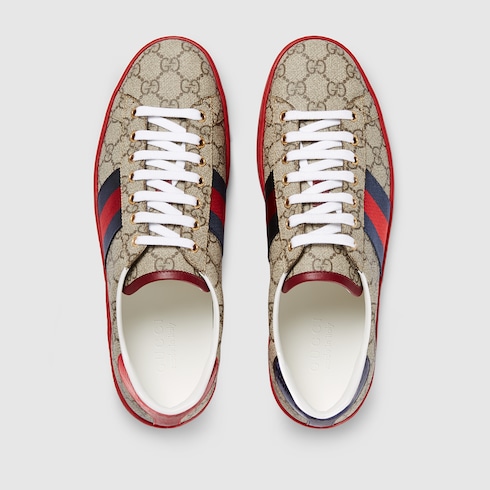 Gucci Men's Shoes Trainers Sneakers Gg Supreme Ace In 9767 Beige