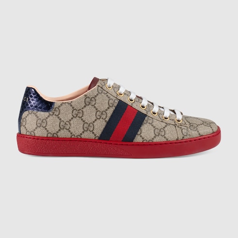 Click to view more detailed imagery on our partner's website Gucci Low-top Gg Pattern Sneakers In Red
