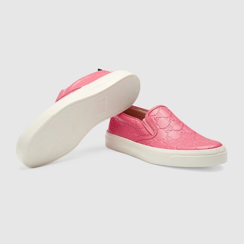 gucci slip ons pink