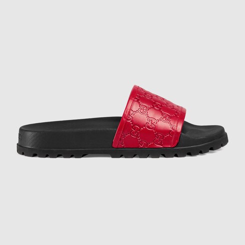 GUCCI SIGNATURE SLIDE SANDAL