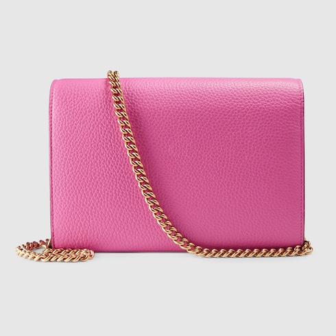 gucci gg marmont matelassé leather wallet on a chain