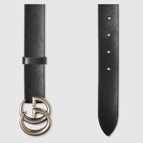 GUCCI LEATHER BELT WITH DOUBLE G BUCKLE,414516CVE0N1000