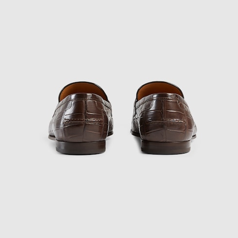 Gucci Jordaan Crocodile Loafer In Brown | ModeSens