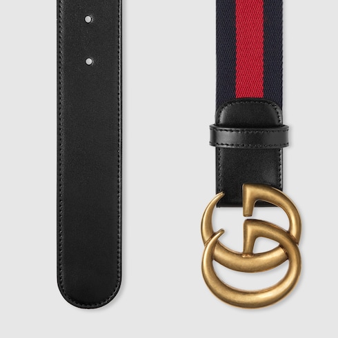 GUCCI NYLON WEB BELT WITH DOUBLE G BUCKLE,409416H17WT8632