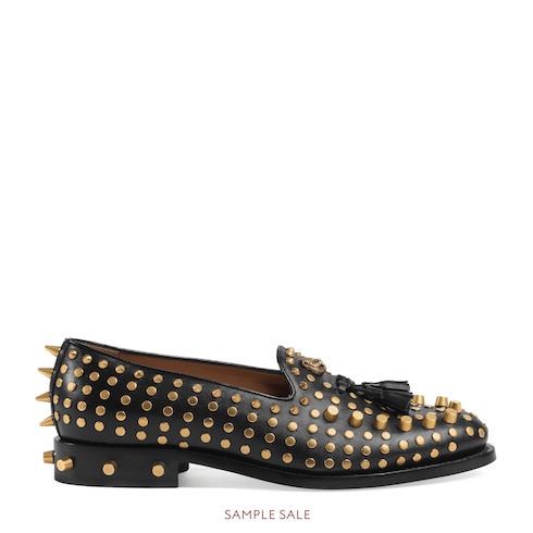 GUCCI LEATHER LOAFER WITH STUDS