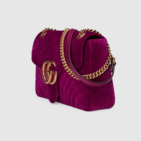 gucci velvet bag purple