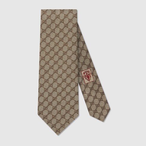 GUCCI GG PATTERN SILK TIE