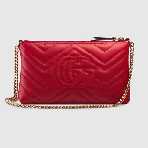 gucci marmont chevron chain wallet bag