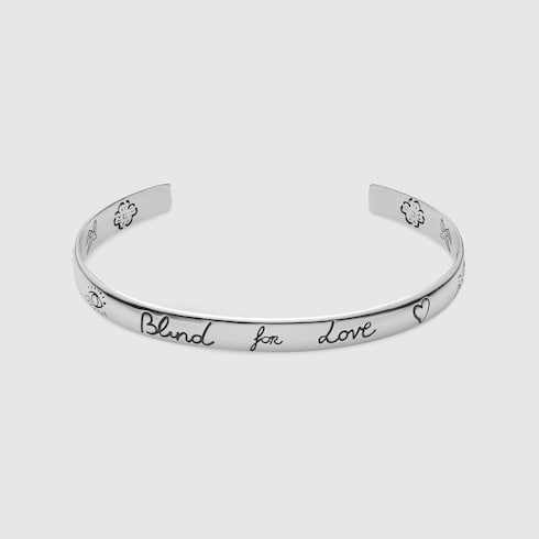最も  in bracelet cuff Love' For Blind sterling US GUCCI® | silver アクセサリー