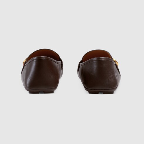 GUCCI Leather driver with Web