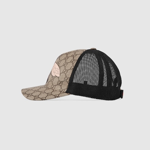 GUCCI BEE PRINT GG SUPREME BASEBALL HAT,4268874HB122160