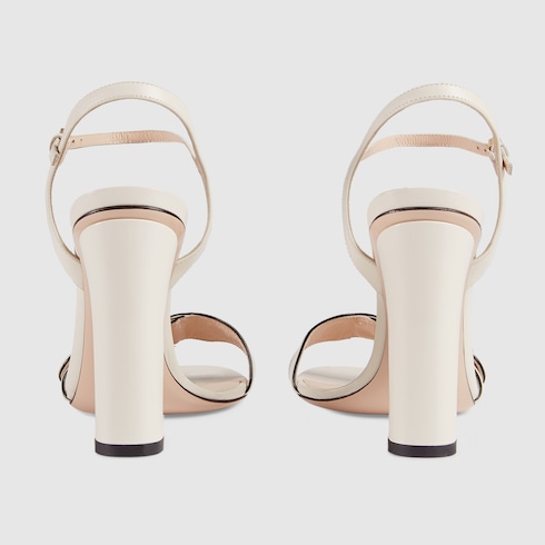 Gucci Marmont Logo-Embellished Leather Sandals In Neutrals