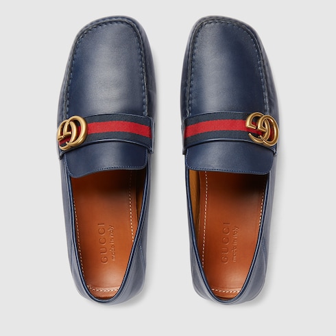 GUCCI LEATHER DRIVER WITH WEB