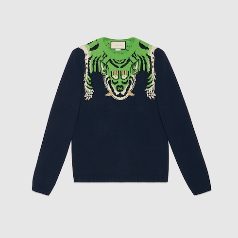 GUCCI WOOL SWEATER WITH TIGER