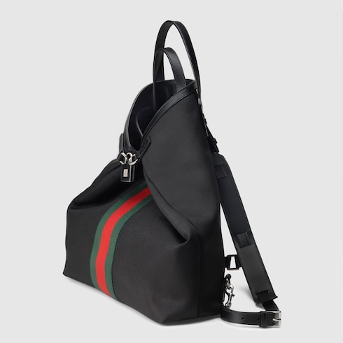 Gucci black techno canvas backpack best sale