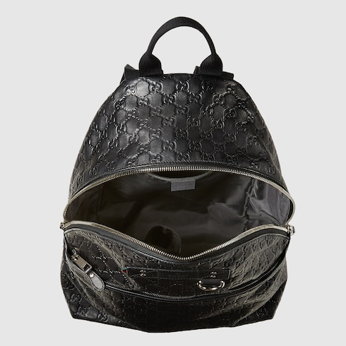 Rubber Guccissima leather backpack in black rubber leather GUCCI Australia