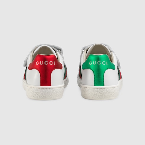 Kinder Ace Sneaker aus Leder mit Webstreifen