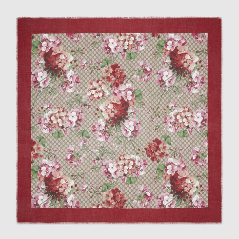 GUCCI MODAL SILK BLOOMS PRINT SHAWL