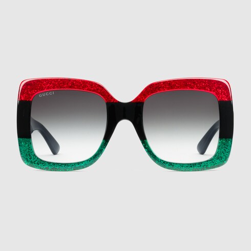mens gucci sunglasses green red