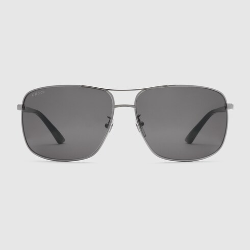 Click to view more detailed imagery on our partner's website Gucci Square-frame Metal Sunglasses