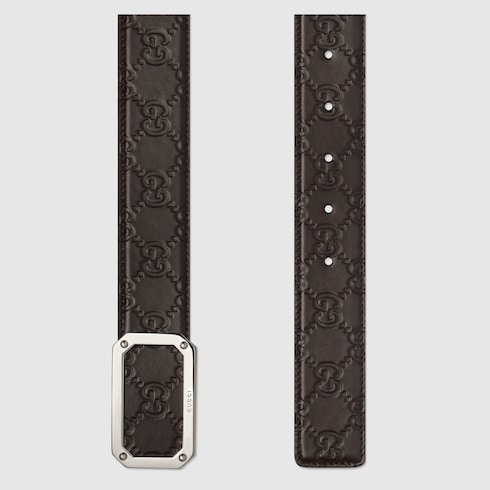 Gucci Signature Leather Belt In Brown Signature