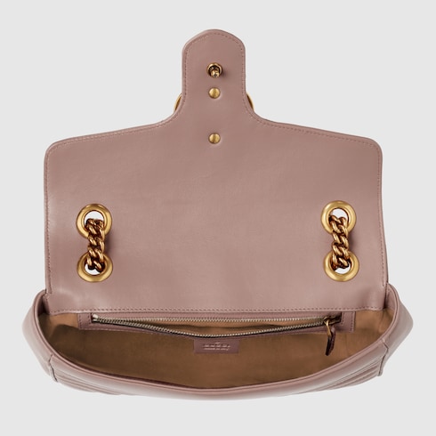 GG Marmont small shoulder bag in dusty pink matelasse leather GUCCI IE