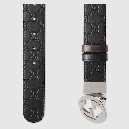 Reversible belt with Interlocking G buckle Detail 5