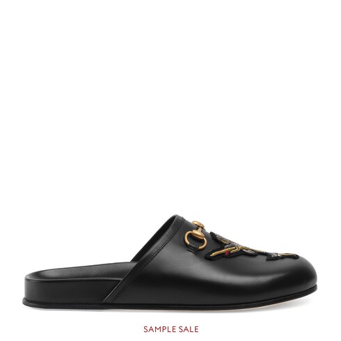 Click to view more detailed imagery on our partner's website Gucci Horsebit Leather Slipper In Black