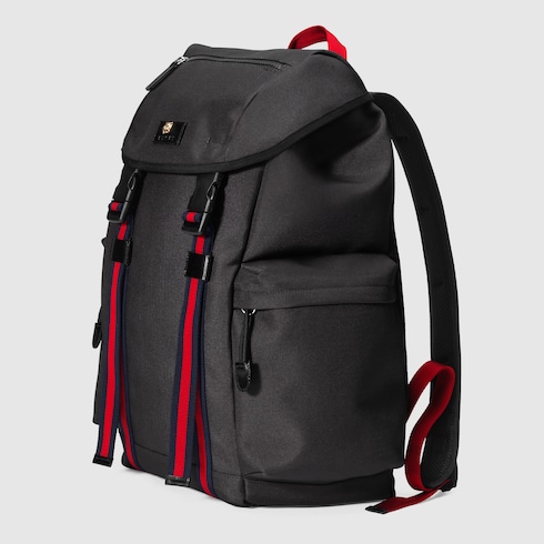 gucci black techno canvas backpack