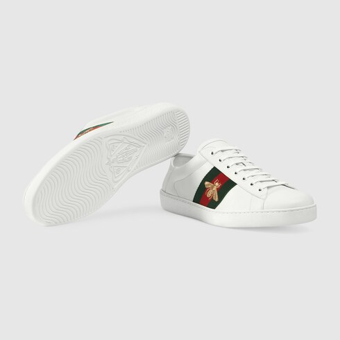 Gucci Ace Low-Top Leather Trainers In White