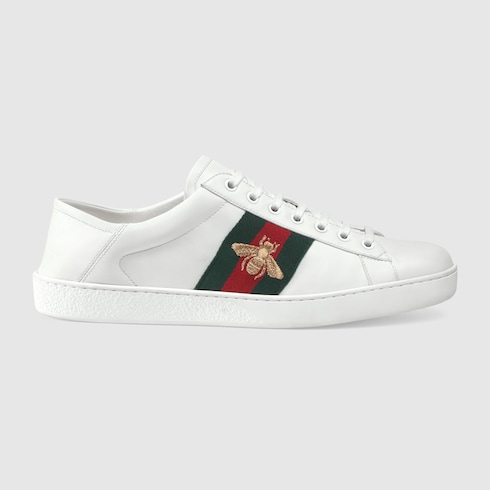 Gucci Ace Low-Top Leather Trainers In White