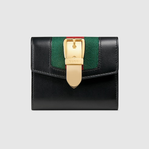 シルヴィ〕オンライン限定レザー ウォレットブラック レザー | GUCCI公式