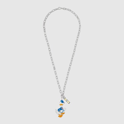 GUCCI NECKLACE IN SILVER WITH DONALD DUCK