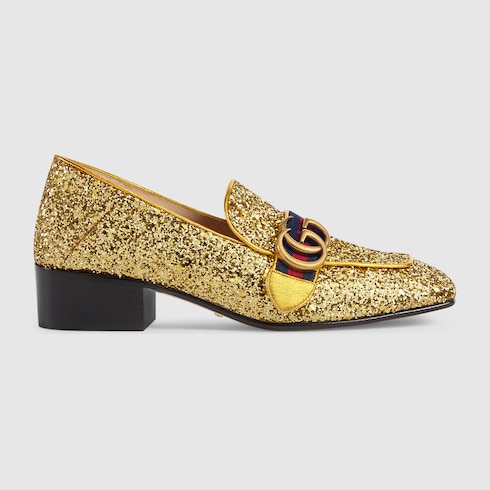 glitter gucci loafers