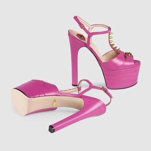 leather platform pump gucci