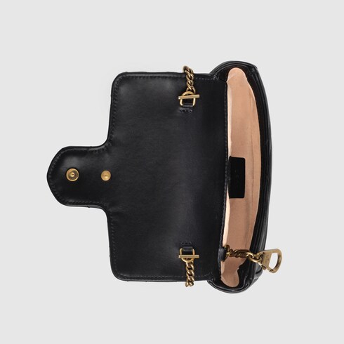 Gucci Supermini Gg Marmont 2.0 MatelassÉ Leather Shoulder Bag In Black