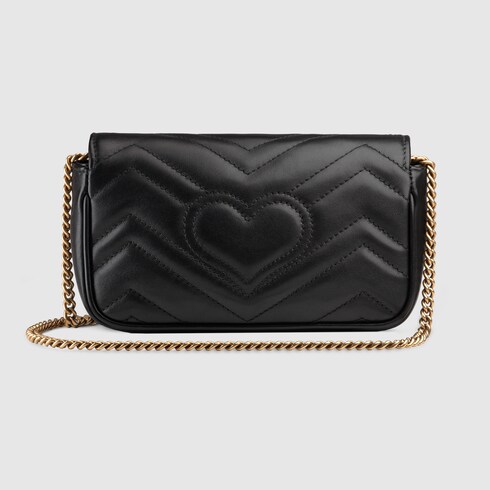 Gucci Supermini Gg Marmont 2.0 MatelassÉ Leather Shoulder Bag In Black