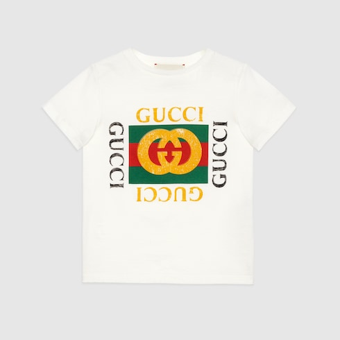 饰Gucci标识儿童棉质T恤