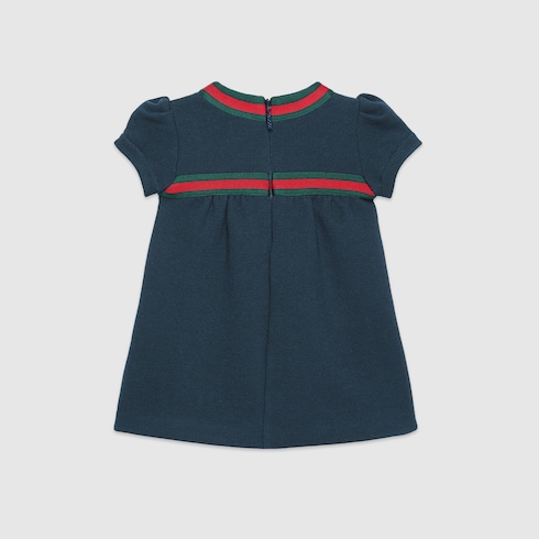 Baby cotton dress with Web bow