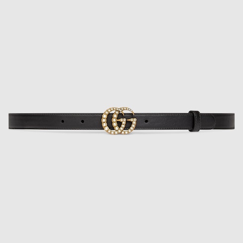 white gucci belt with pearls