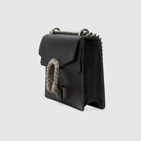 gucci dionysus black leather mini