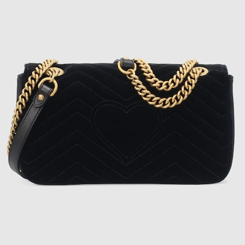 Gucci Gg Marmont Matelasse Velvet Mini Black