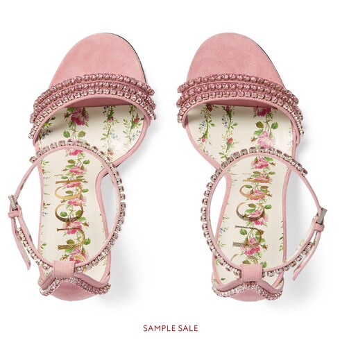 gucci 水晶麂皮凉鞋 detail 4