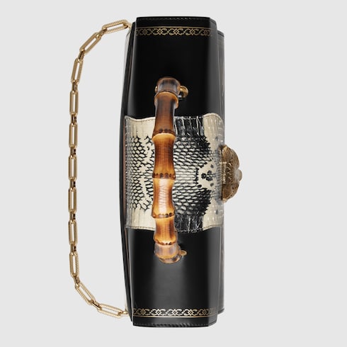 GUCCI Broche beetle print top handle bag