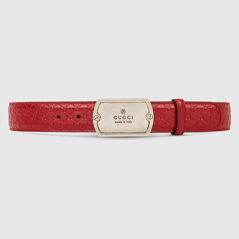 Red Microguccisima Belt With Dog Gucci Us