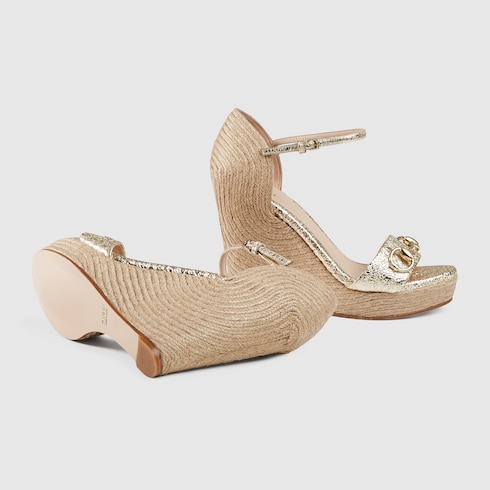 Horsebit suede wedge