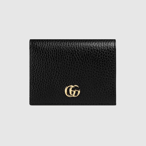 Black Leather Card Case Wallet | GUCCI® US