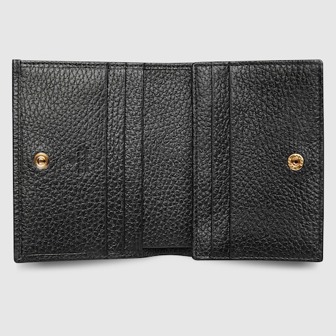 Portafoglio Portacarte Mini In Pelle Con Fantasia Pietra - Sottile E Leggero Per Donne - Nero
