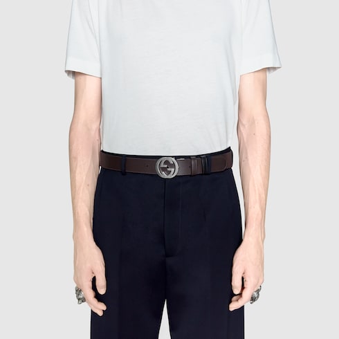Ceinture réversible avec boucle GG